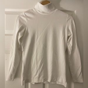 Lands End Cotton Turtleneck White